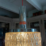 Lustre 70’s verre chrome et orange