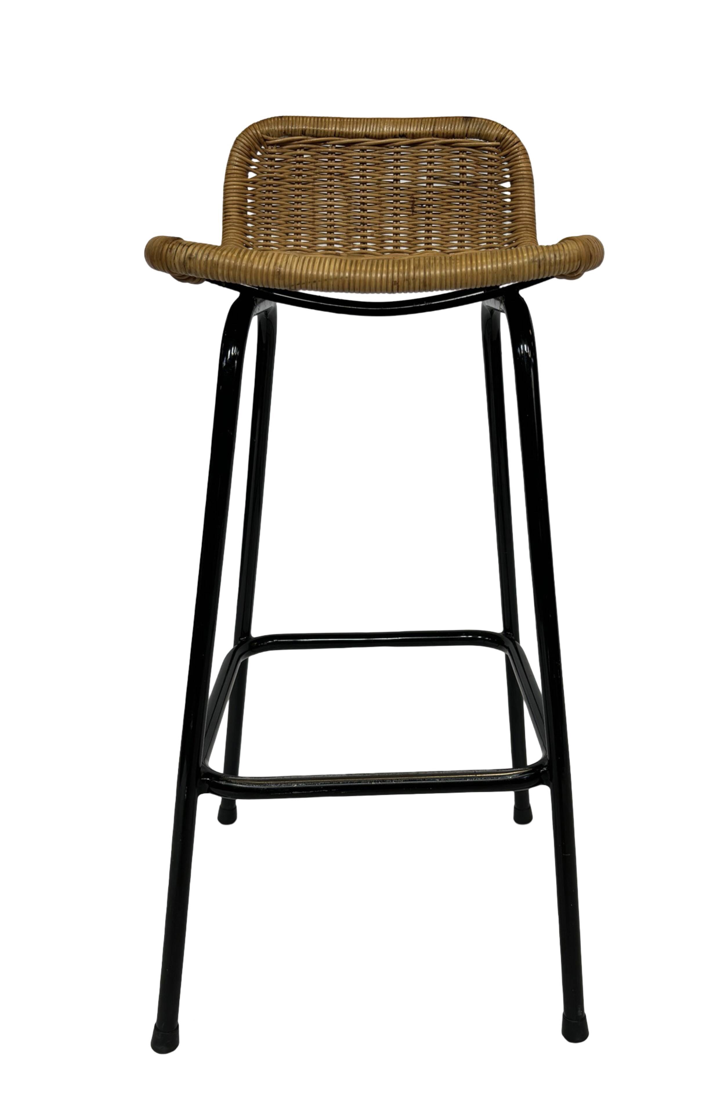 Tabouret de bar vintage Dirk van Sliedregt Rohe Noordwolde 1960 Pays-Bas