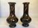 Pair of black and gold Murano vases