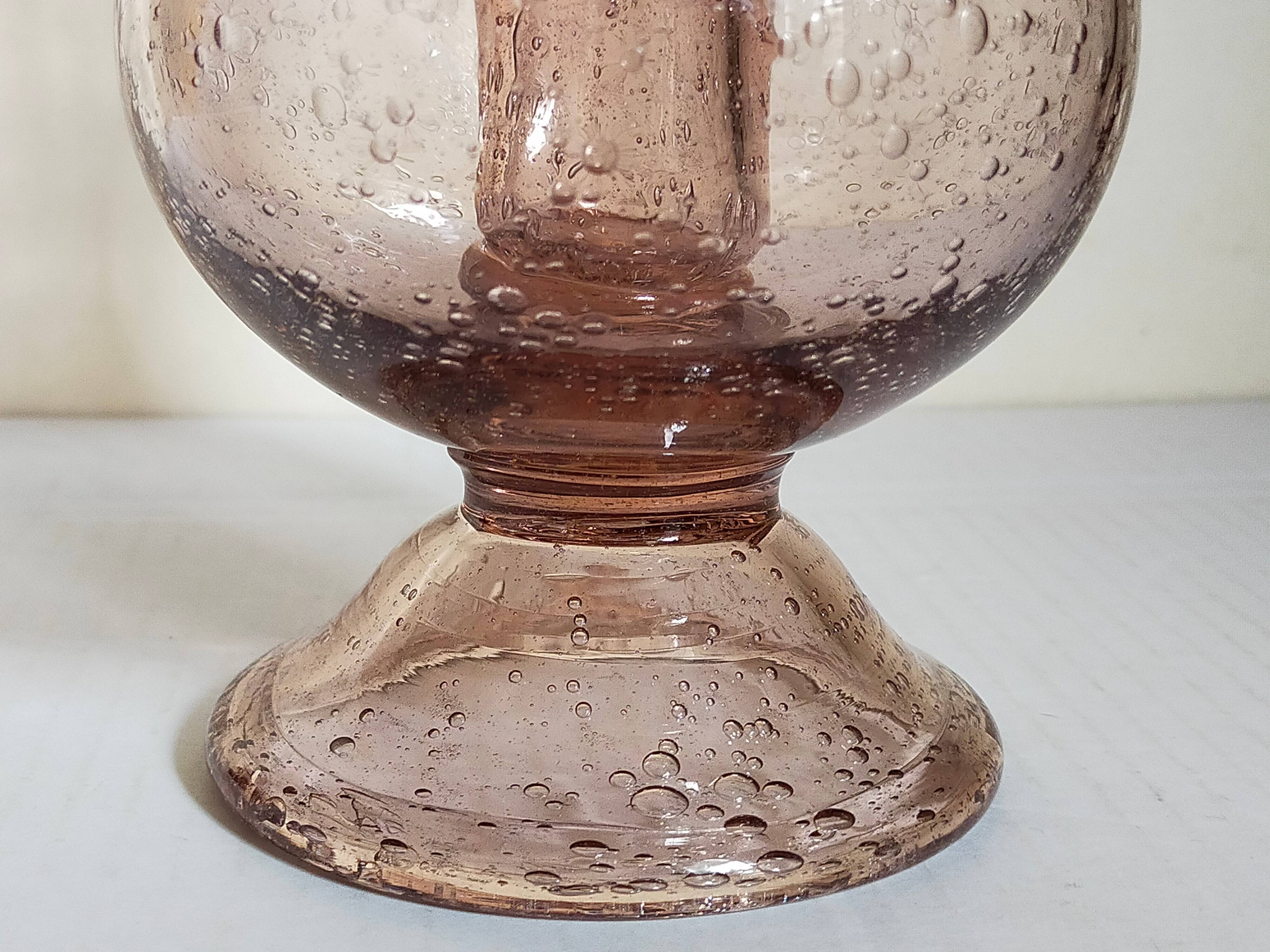 Vintage Biot blown glass tealight holder