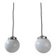 Pair of old small opaline pendants 13 cm vintage