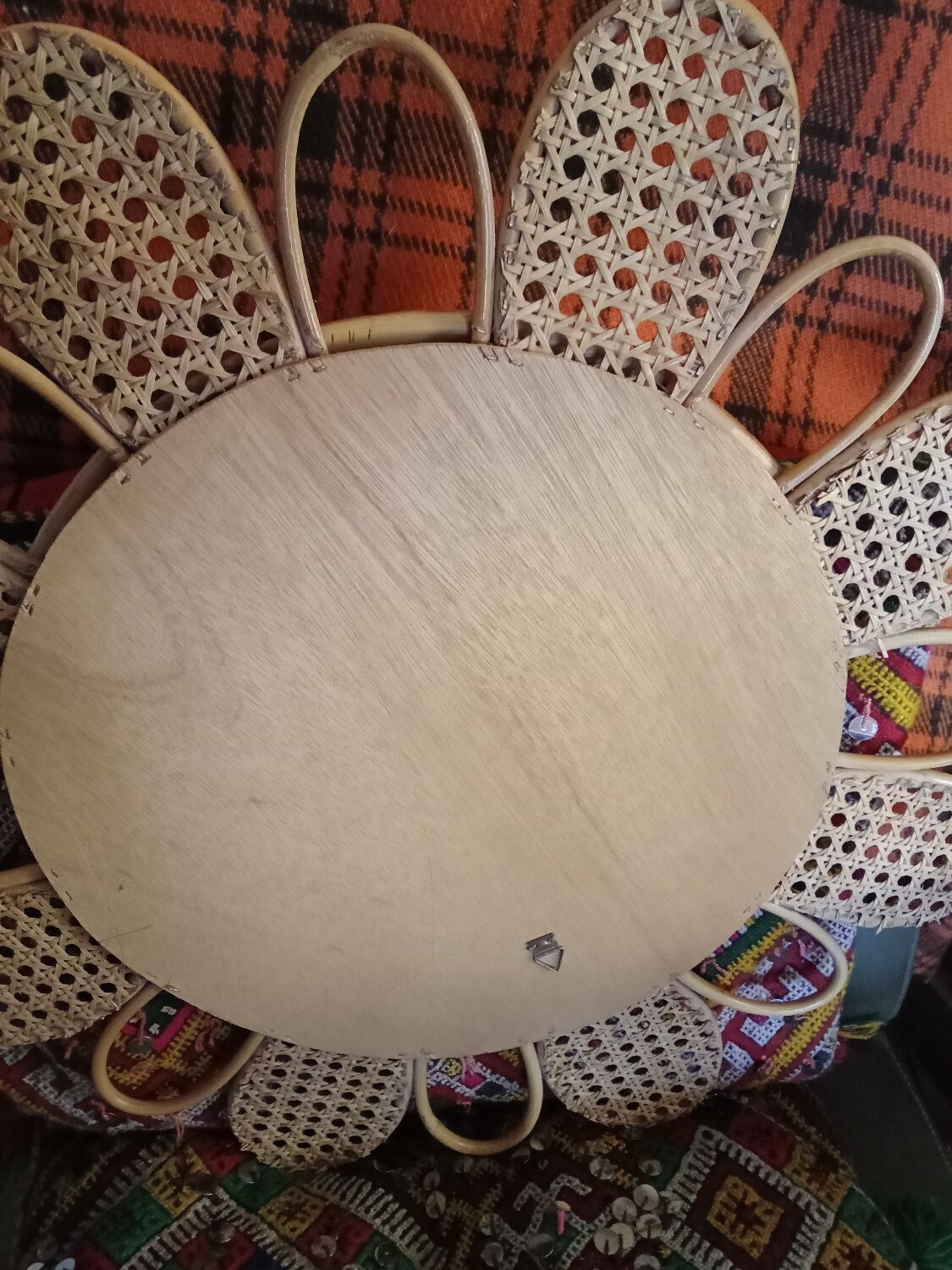 Rattan flower mirror and canning, 56 cm