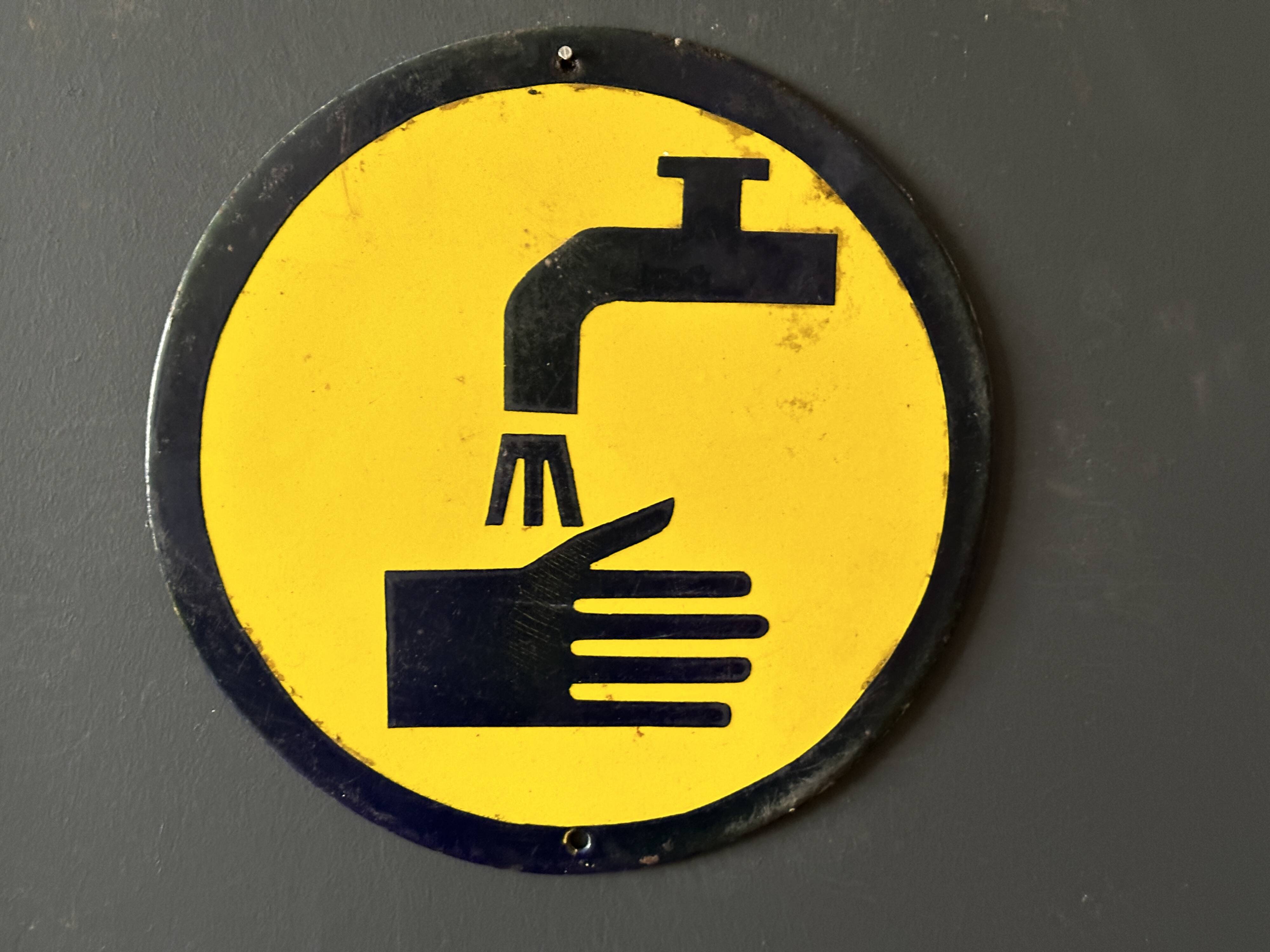 Wash your hands sign vintage european industrial enamel signs decoration