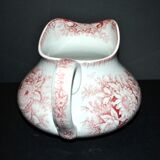 Pexonne earthenware vase/jug with a red floral rustic design