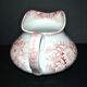 Pexonne earthenware vase/jug with a red floral rustic design