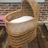 Vintage wicker cradle