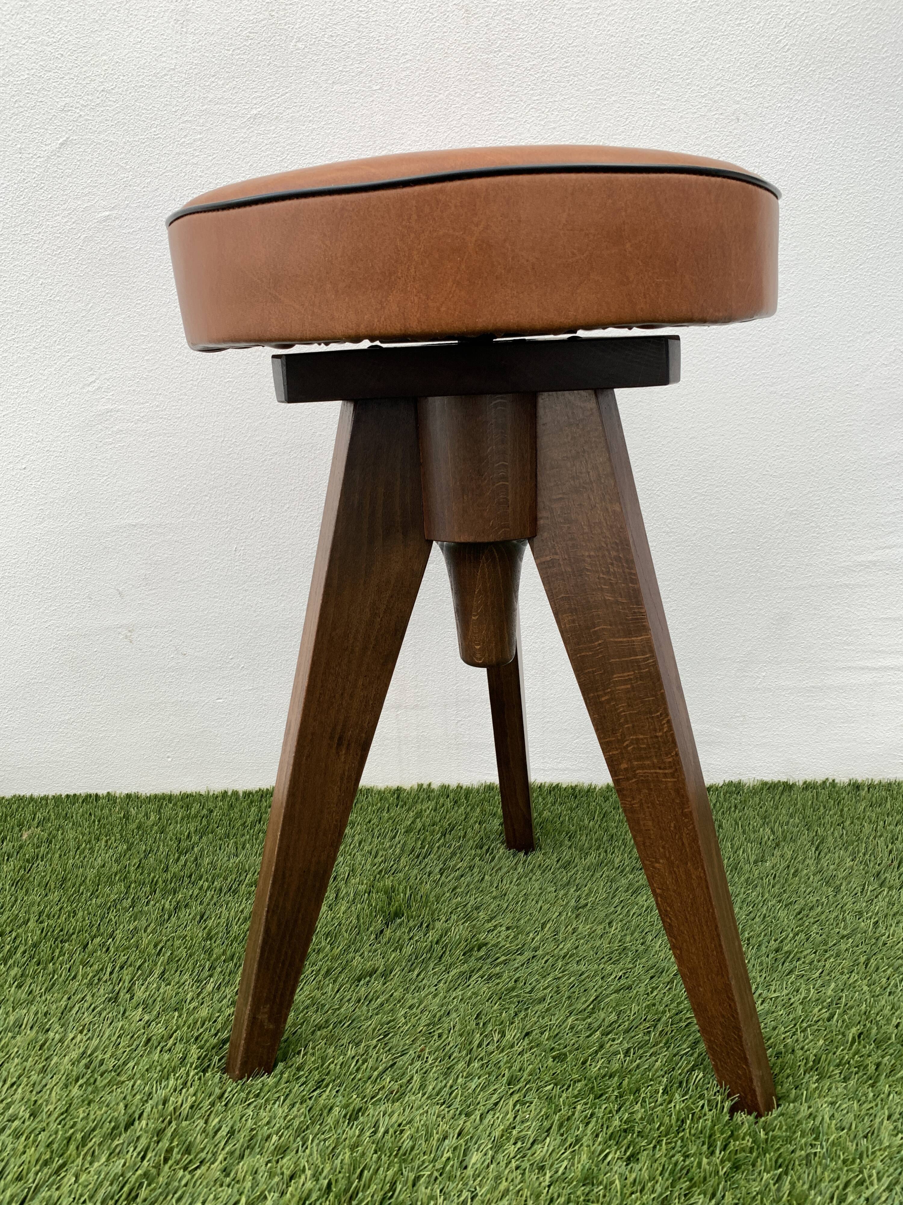 German piano stool, height adjustable, design Reiner Modell, 1950