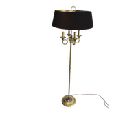 Floor lamp in brushed steel and brass. In the style of Maison Charles
