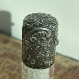 Salt bottle, cut glass, silver metal, Napoleon III, 19th century, object of curiosity, decor