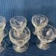 Set of 12 hand-sized crystal glasses with flower decoration