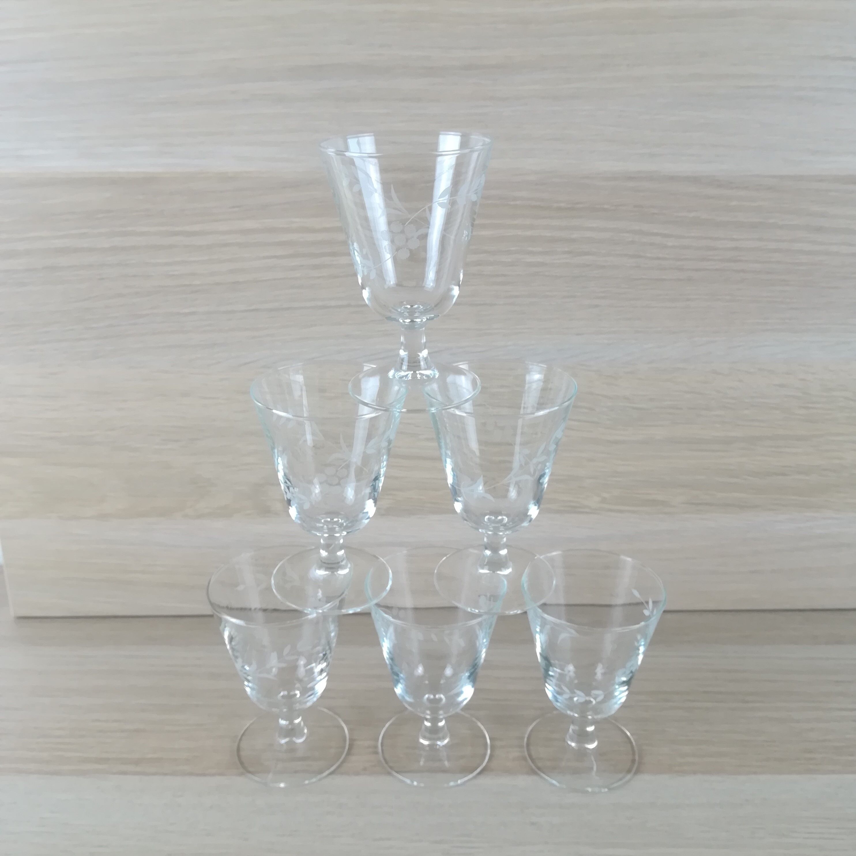 Lot de 6 verres à pied
