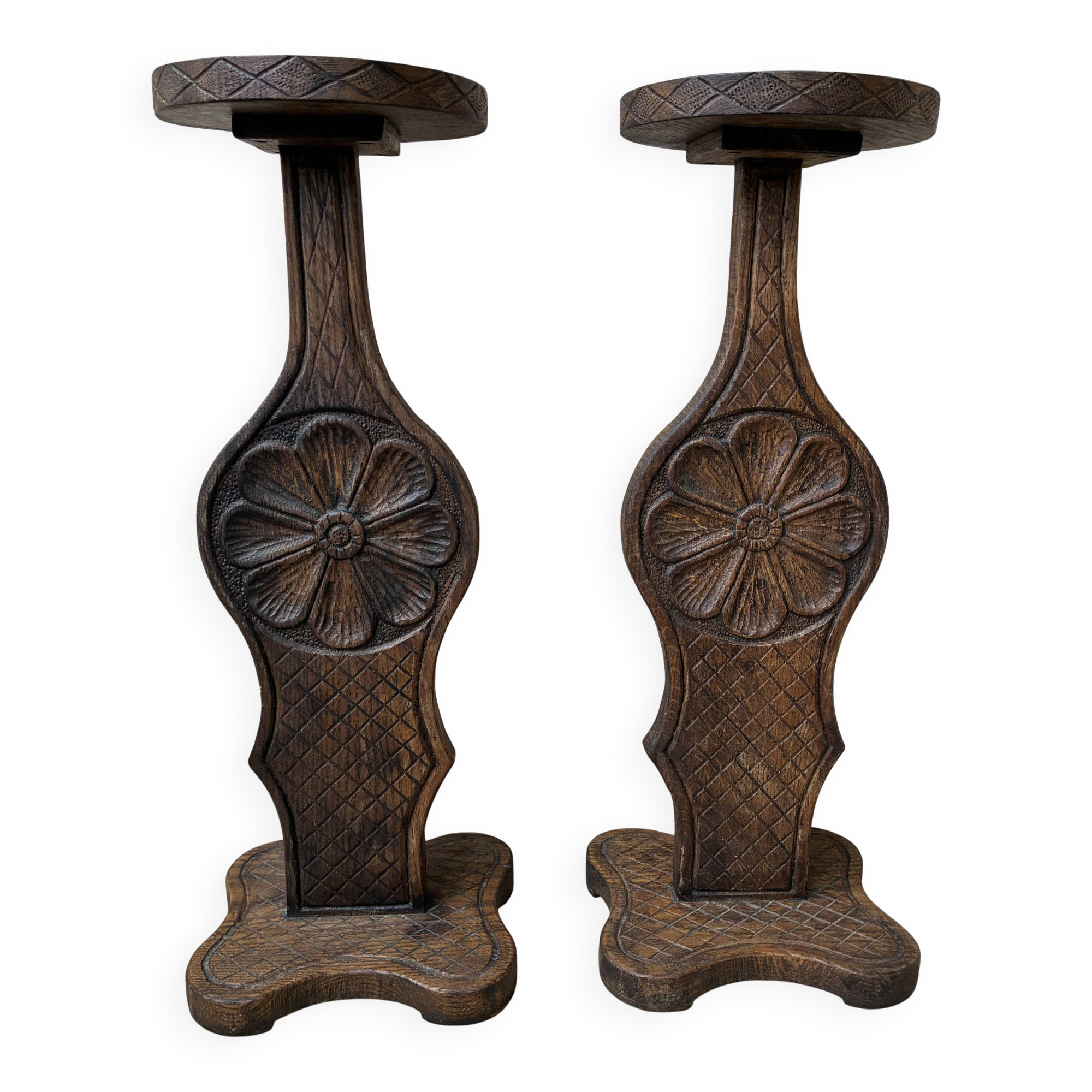 Paire de Porte-plantes vintage