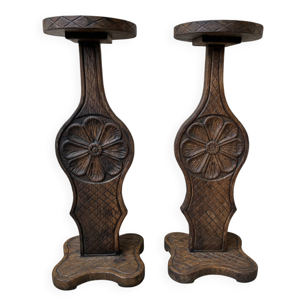 Paire de Porte-plantes vintage