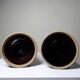 Pair of vintage 80s-90s Japanese-style stoneware pots, studio pottery, handcrafted and signed