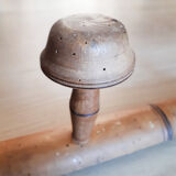 Wooden school coat racks, 4 heads, vintage French, 50s