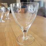 10 antique crystal stemmed glasses
