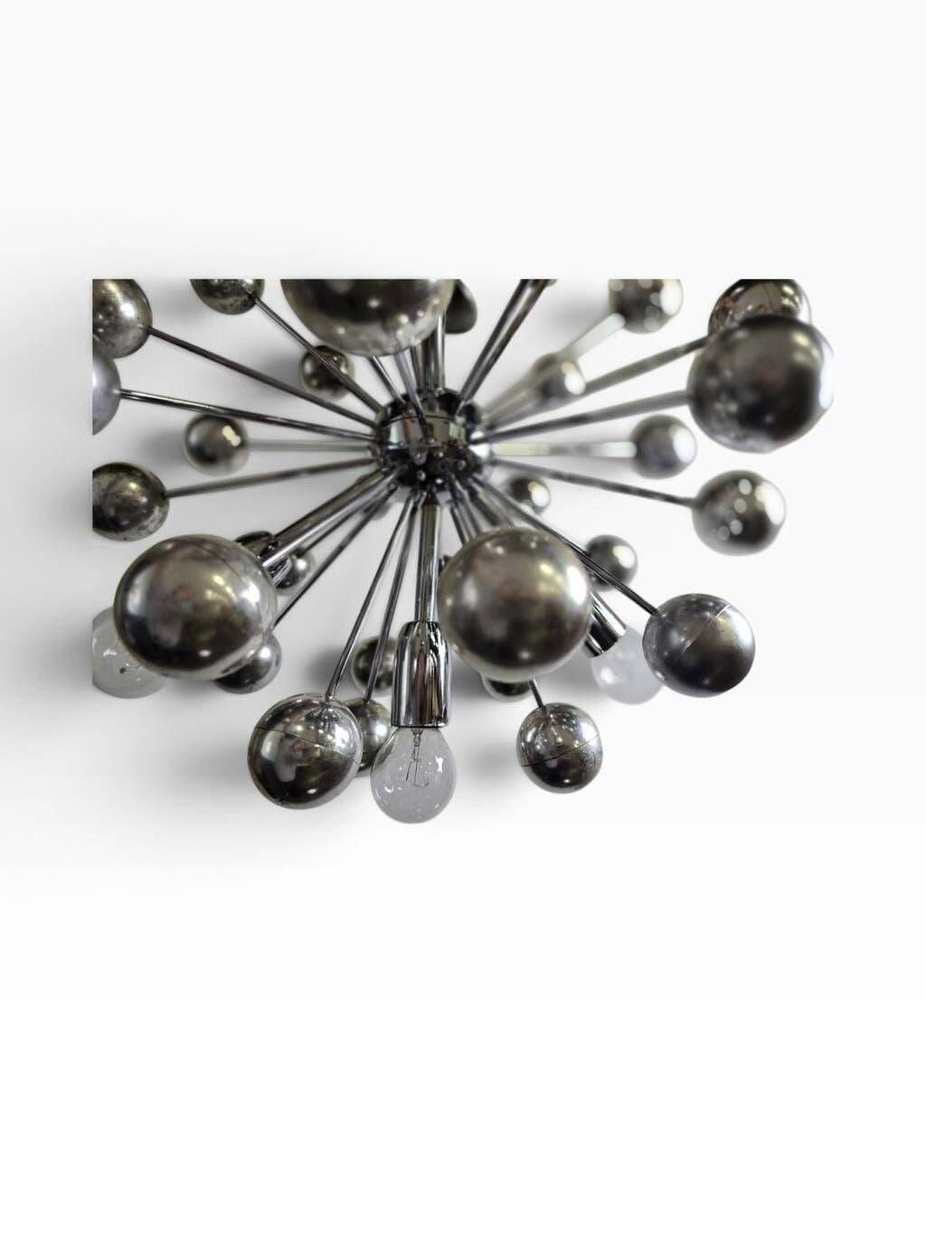 Vintage chrome pendant lamp / sputnik chandelier cosack leuchten