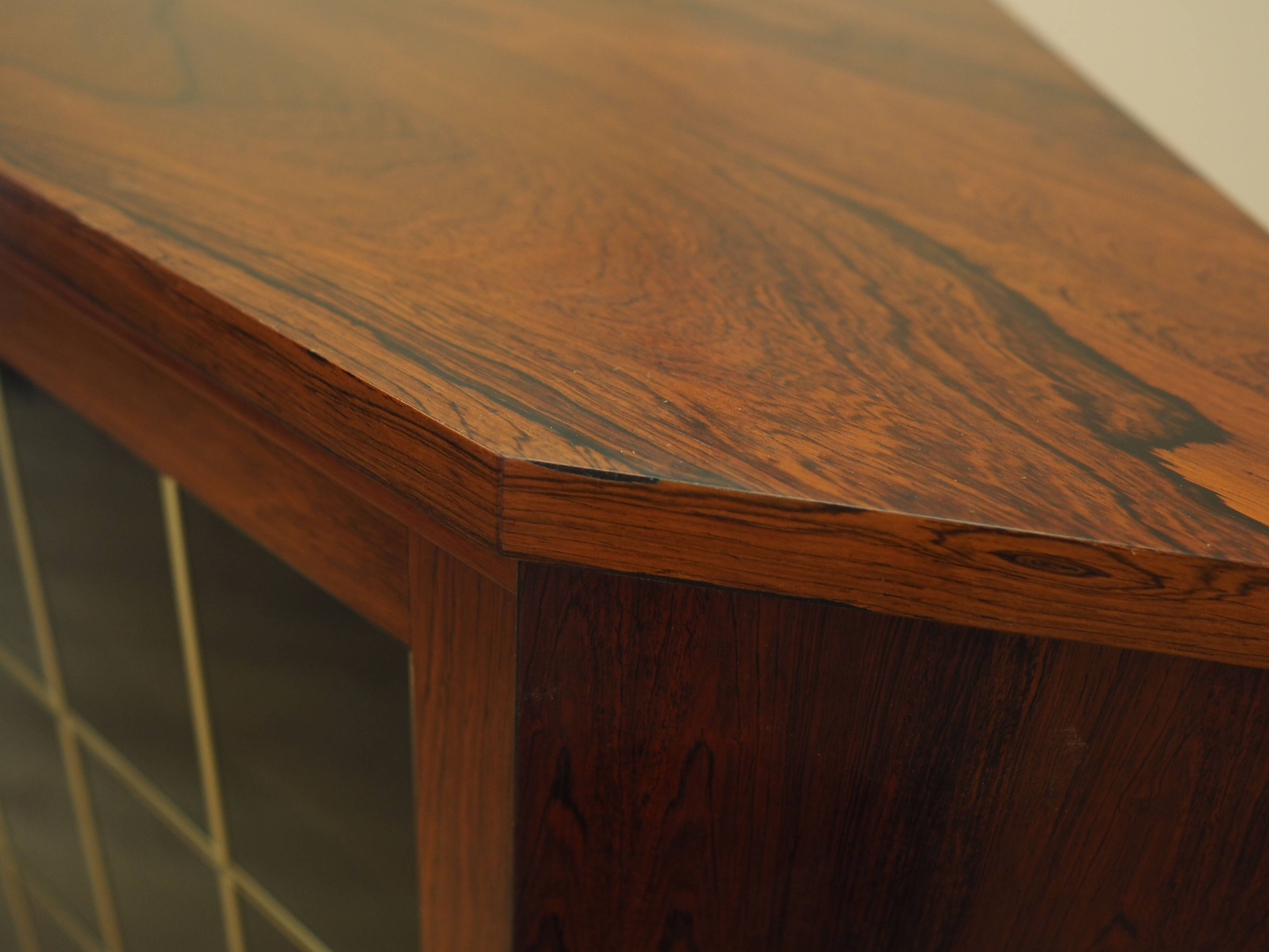 Corner display cabinet, rosewood veneer, Denmark 1970s