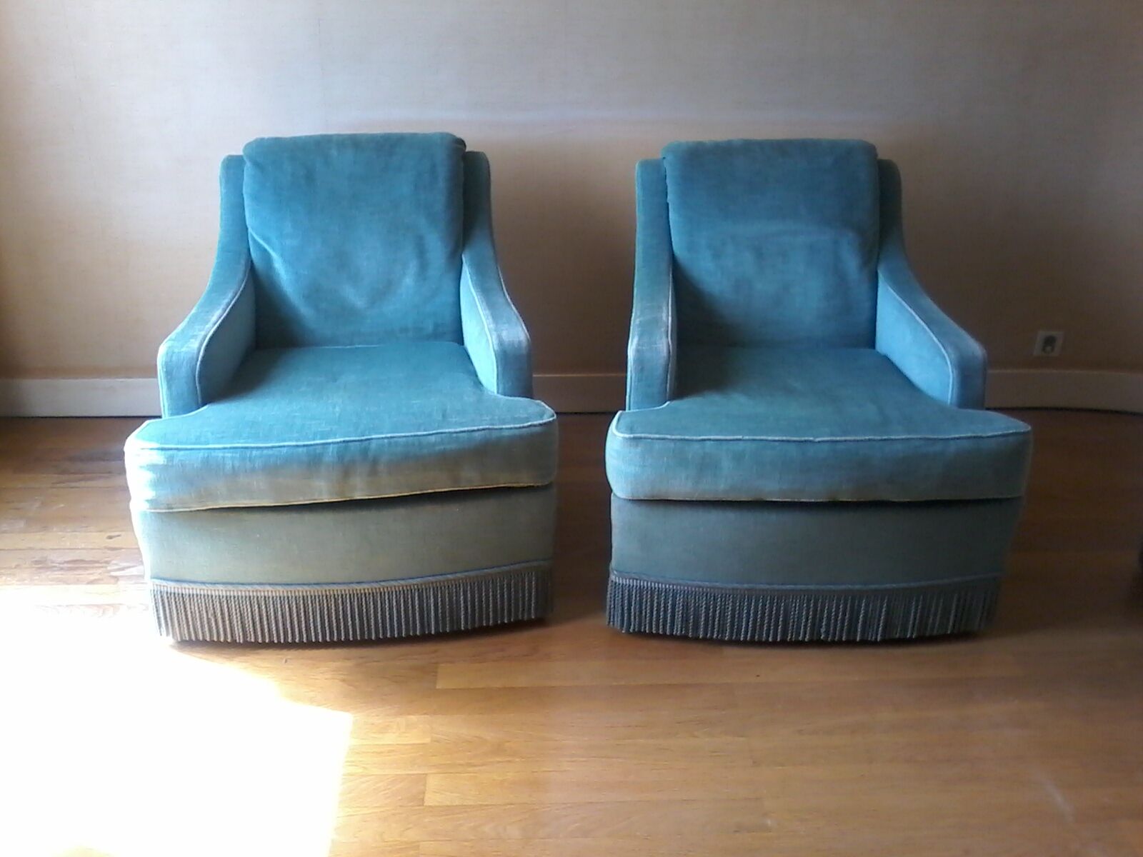 Salon en velours années 1950