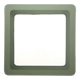 Postmodern square wall mirror with an army green beveled glass frame, Italy