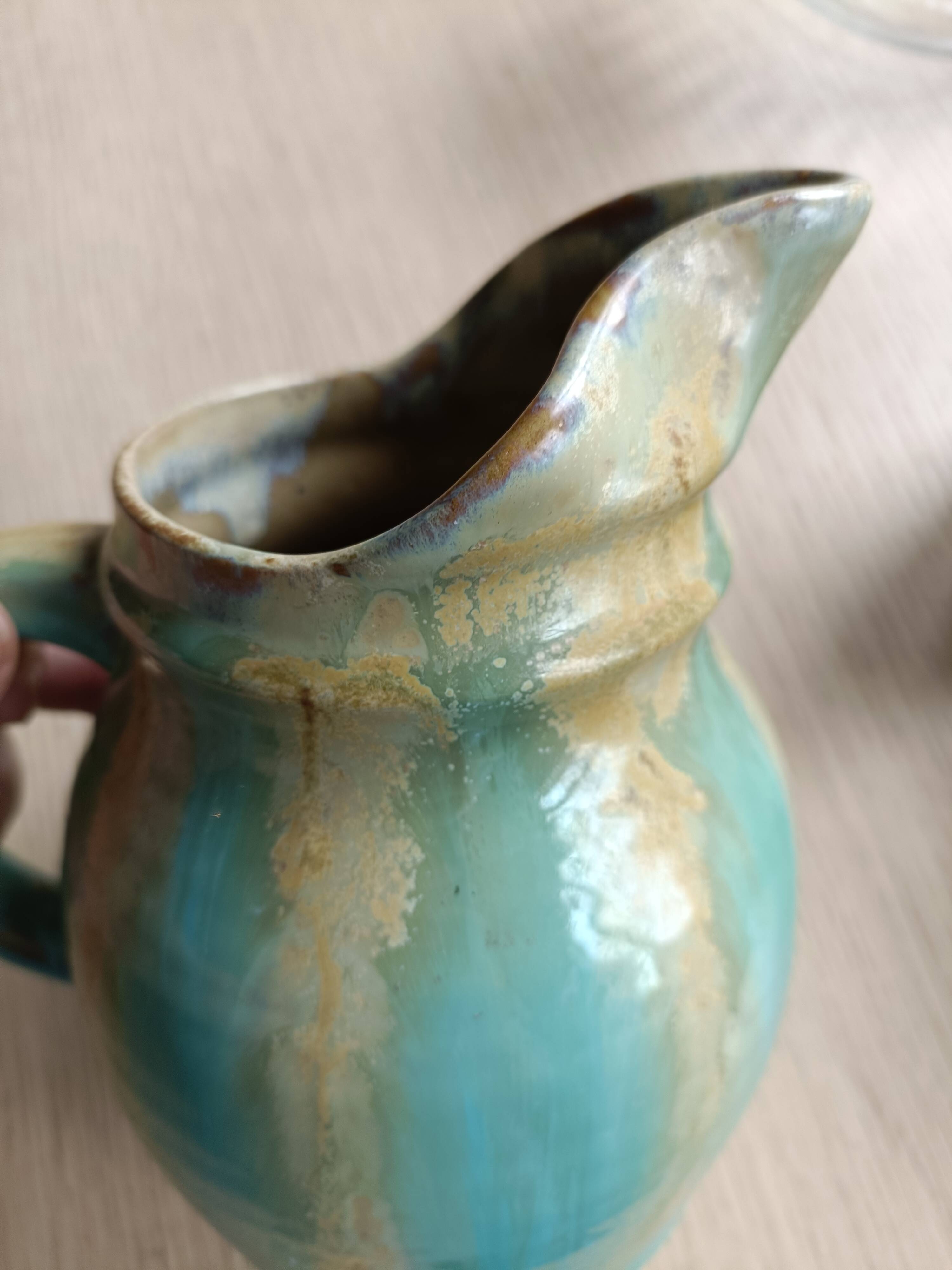 Flamed stoneware pitcher A. Cytère Rambervillers