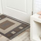Handwoven Wool Door Mat Modern Brown Cream Rug- 61x91cm