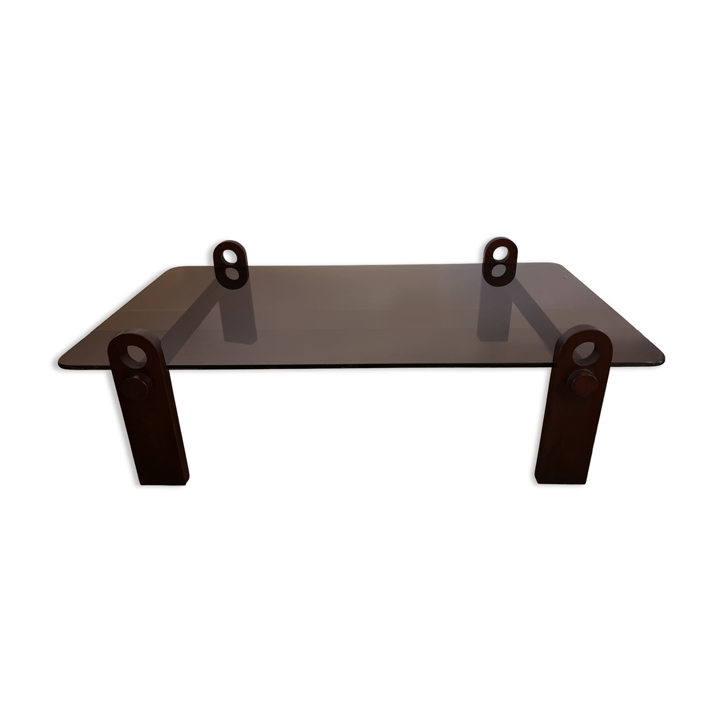 Vintage coffee table in smoked glass