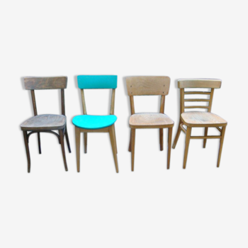 Lot of four old bistro chairs