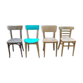 Lot of four old bistro chairs