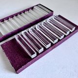 9 crystal knife rests from Hungary