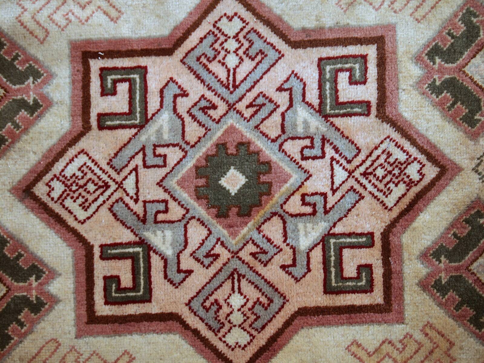 Tapis Vintage Sivas Turc en Laine, Années 1960, Design Géométrique