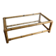 Table basse en bambou rotin et verre