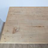 Raw wood farmhouse table