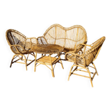 rattan and bamboo lounge set, Italy, 1960s, attributed to Franco Albini
