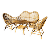 rattan and bamboo lounge set, Italy, 1960s, attributed to Franco Albini