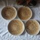 Set of 4 mushroom-style glazed ceramic plates