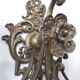 Pair of Heavy Victorian Bronze Triple Wall Sconces Griffin & Flower Detail