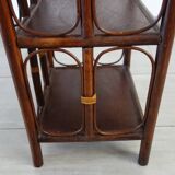 Small vintage bamboo and rattan bookcase