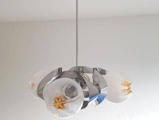 Mazzega Murano Space Age Chandelier 70s