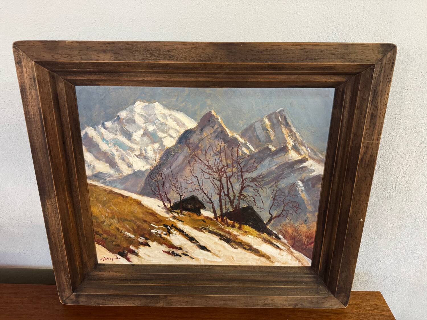 Marcel Wibault Winter Mountain Painting