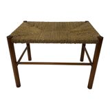 Vintage Stool Danish Papercord Rope Stool Mid Century Ottoman