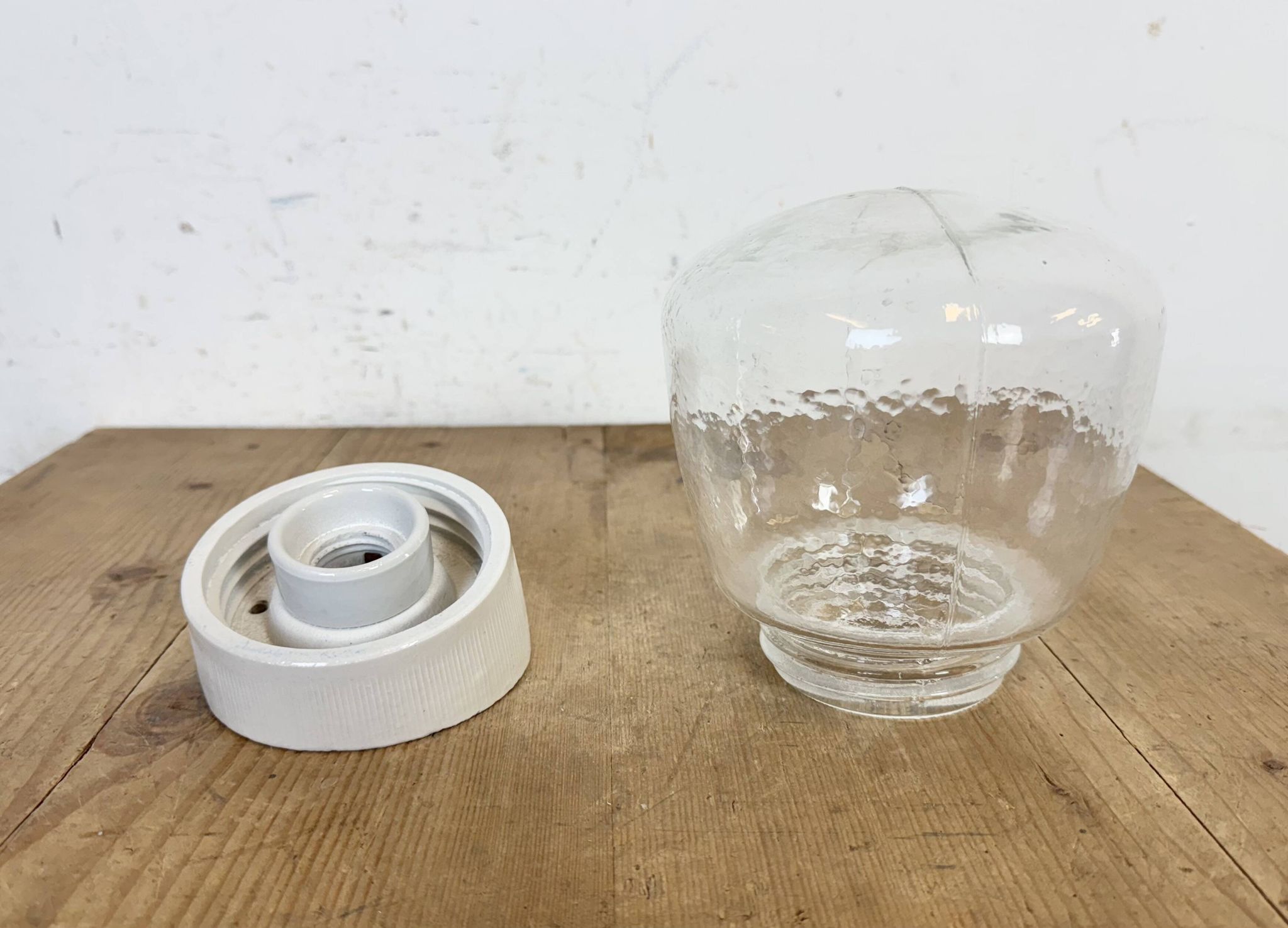 Vintage White Porcelain Wall Light, 1970s