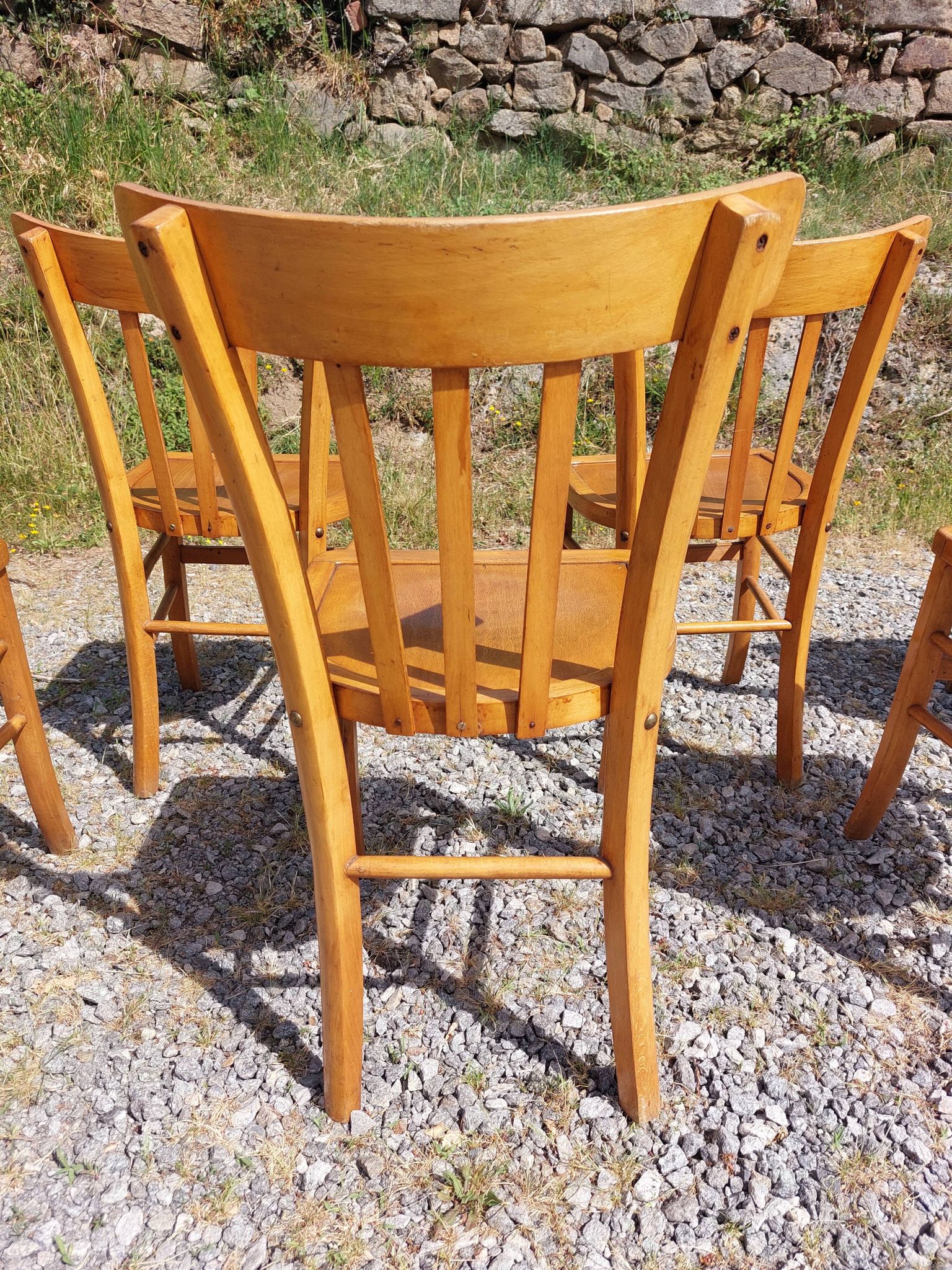6 bistro chairs, light colour