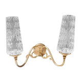 Wall lamp in gilded metal and glass