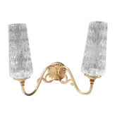 Wall lamp in gilded metal and glass