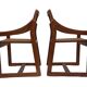 Vintage set of 4 dining chairs webbing beech wood design