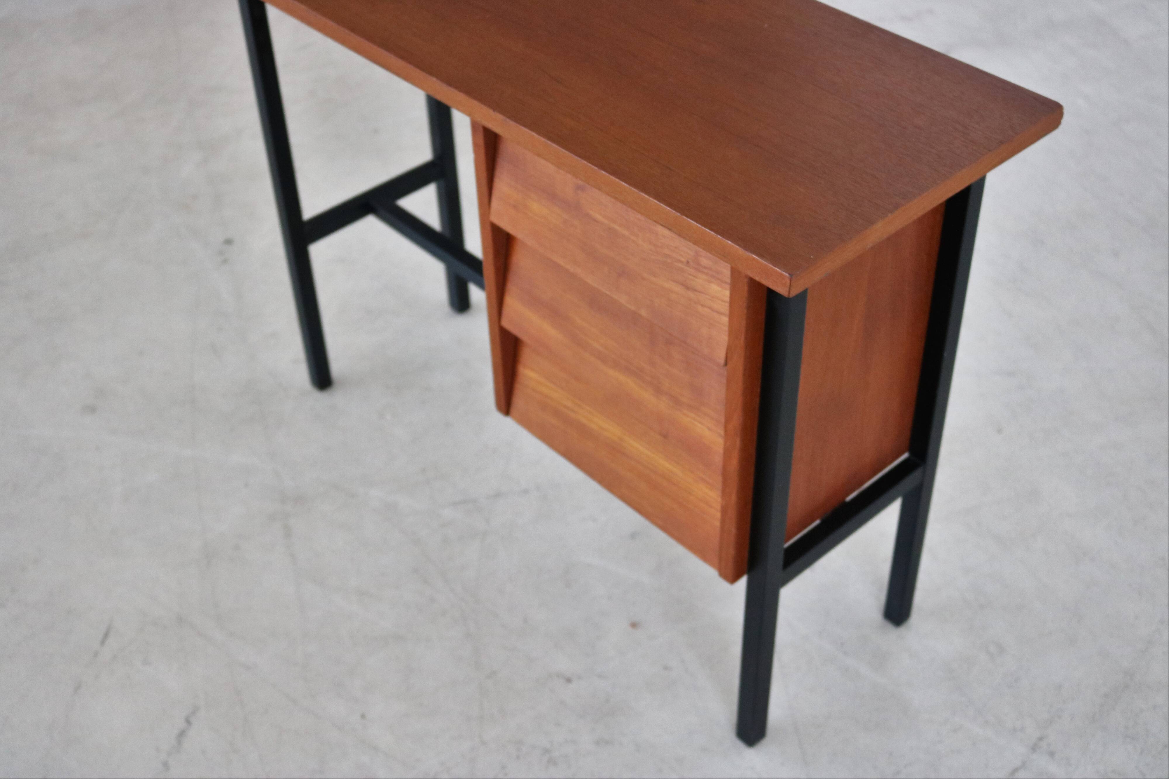 Vintage teak metal sidetable