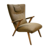 Fauteuil Zig Zag scandinave années 50/60 taupe