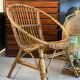 Fauteuil coquille rotin enfant