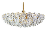 Lustre, laiton et verre cristallin par Kinkeldey, Allemagne, années 1970